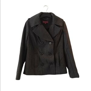Merona Wool Blend Charcoal Gray Pea Coat Size S